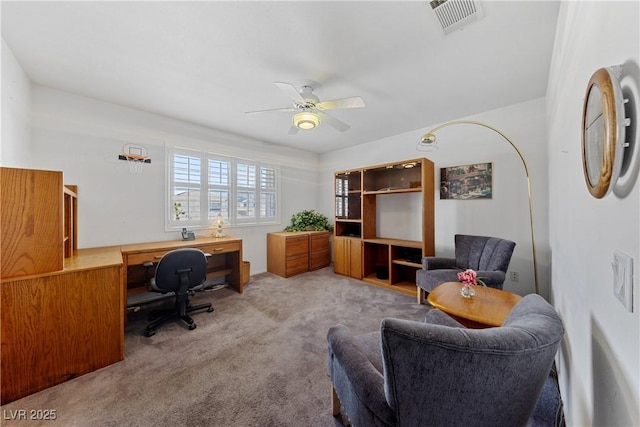 3024 Pismo Beach Dr, Las Vegas, NV 89128 - carpeted home office featuring a ceiling fan