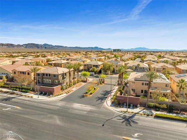 bird's eye view with a mountain view and a residential view