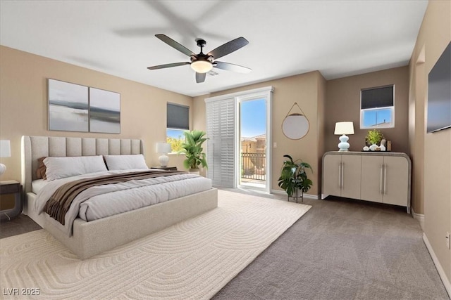 4212 Hawks Glide Ave, North Las Vegas, NV 89084 - carpeted bedroom with access to outside and ceiling fan