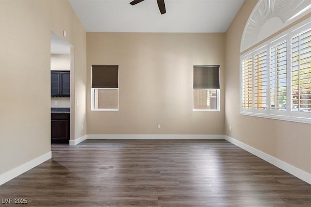 4212 Hawks Glide Ave, North Las Vegas, NV 89084 - unfurnished room with ceiling fan and dark wood finished floors