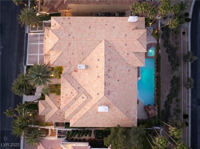 5020 Spanish Heights Dr, Las Vegas, NV 89148 - view from above of property featuring a pool