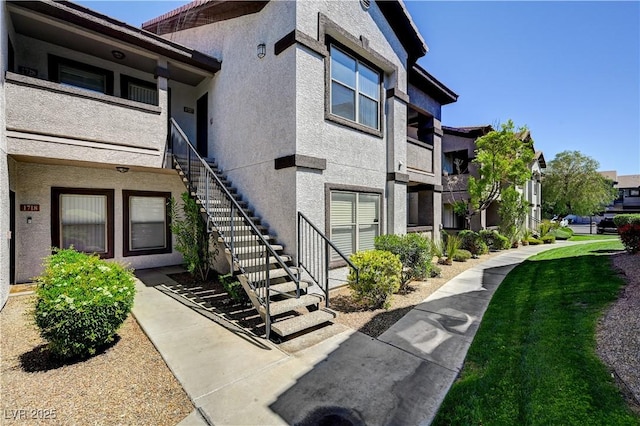 exterior space with stucco siding