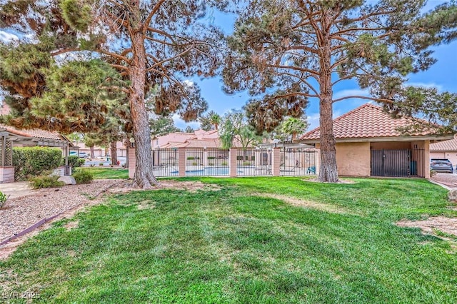 view of yard with fence