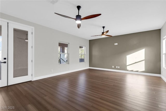 2805 Proust Ct, Henderson, NV 89044 - spare room featuring ceiling fan and dark wood-style flooring