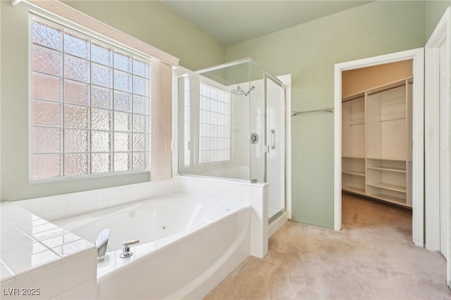 3029 Paseo Hills Way, Henderson, NV 89052 - full bathroom with a shower stall, a jetted tub, and a walk in closet