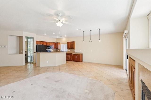 3029 Paseo Hills Way, Henderson, NV 89052 - unfurnished living room with light tile patterned floors and a ceiling fan