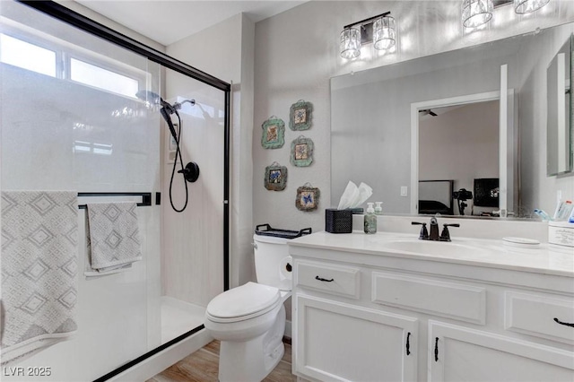 8801 Villa Ridge Dr, Las Vegas, NV 89134 - full bath with a shower stall, vanity, and toilet