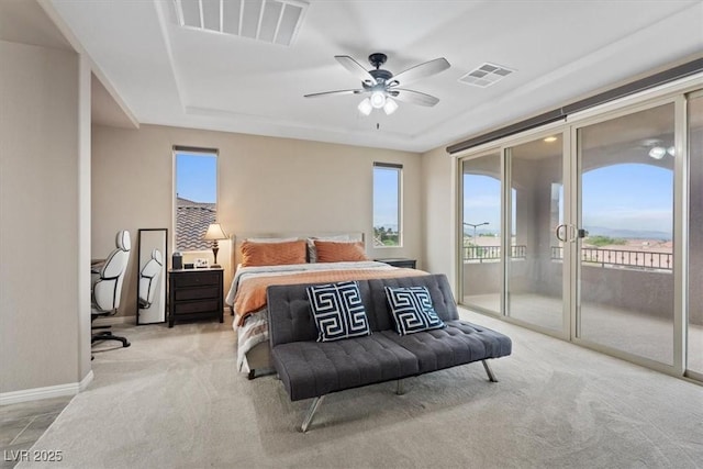 342 Molinetto St, Las Vegas, NV 89138 - bedroom featuring carpet, visible vents, access to exterior, and baseboards
