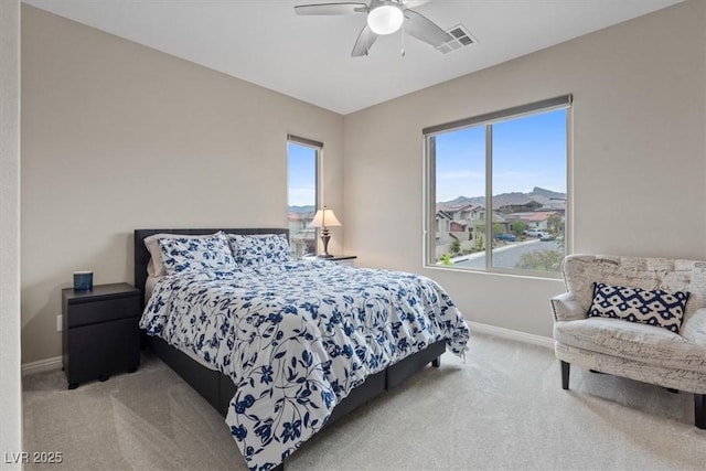 342 Molinetto St, Las Vegas, NV 89138 - bedroom featuring carpet, visible vents, baseboards, and a ceiling fan
