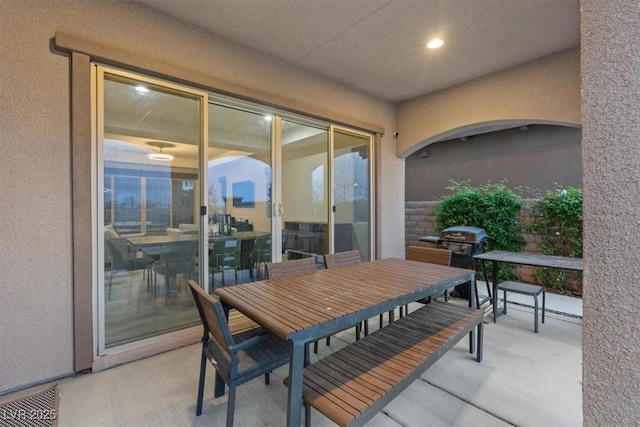 342 Molinetto St, Las Vegas, NV 89138 - view of patio featuring outdoor dining space and visible vents
