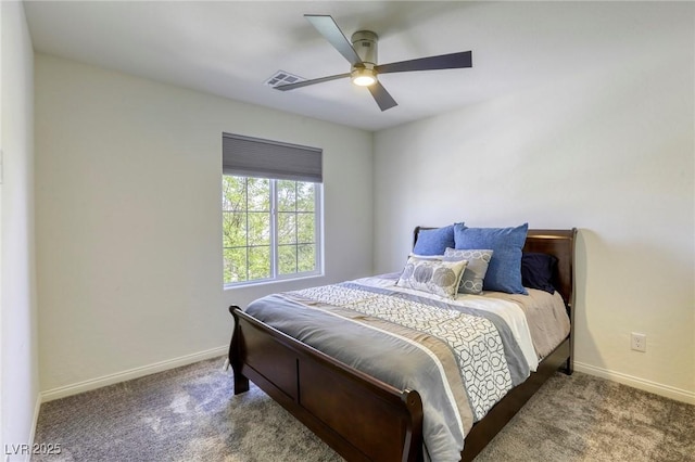 7445 Tinley Creek Ave, Las Vegas, NV 89113 - carpeted bedroom with ceiling fan, baseboards, and visible vents