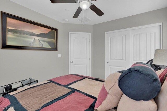 301 Resolute Ave, Henderson, NV 89011 - bedroom featuring a closet and ceiling fan
