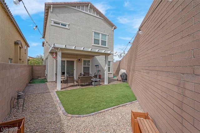 301 Resolute Ave, Henderson, NV 89011 - rear view of property with a patio area, stucco siding, and an outdoor hangout area