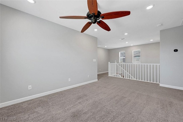 8349 Pollenzo Ave, Las Vegas, NV 89178 - carpeted empty room featuring recessed lighting, ceiling fan, and baseboards