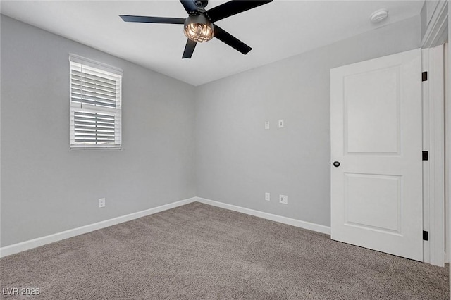 8349 Pollenzo Ave, Las Vegas, NV 89178 - spare room featuring a ceiling fan, carpet flooring, and baseboards