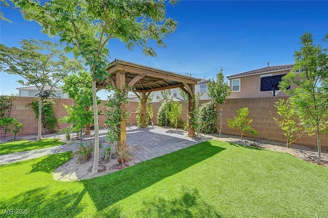 8349 Pollenzo Ave, Las Vegas, NV 89178 - view of yard featuring a gazebo and a patio area
