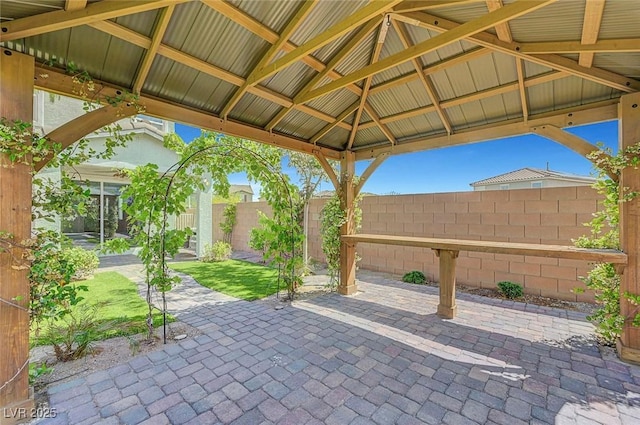 8349 Pollenzo Ave, Las Vegas, NV 89178 - view of patio / terrace featuring a gazebo and fence