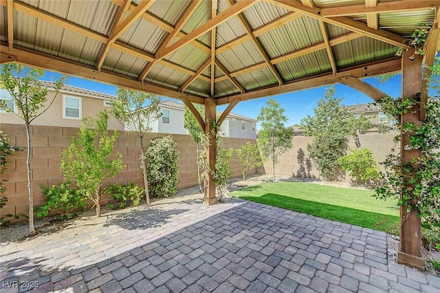8349 Pollenzo Ave, Las Vegas, NV 89178 - view of patio / terrace with a fenced backyard and a gazebo