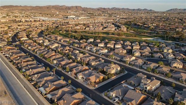 437 Via Stretto Ave, Henderson, NV 89011 - birds eye view of property featuring a mountain view, a residential view, and golf course view
