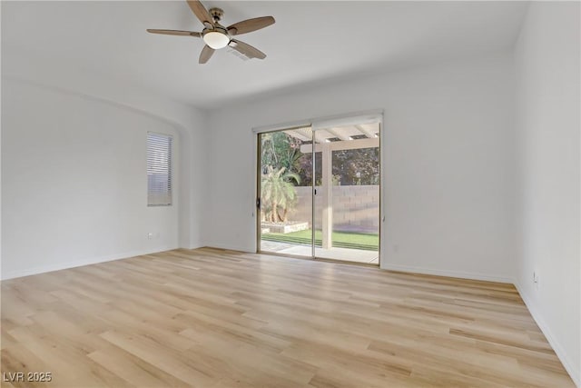 437 Via Stretto Ave, Henderson, NV 89011 - unfurnished room with light wood-type flooring, baseboards, and ceiling fan