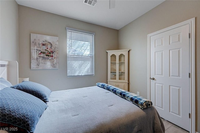 bedroom with visible vents