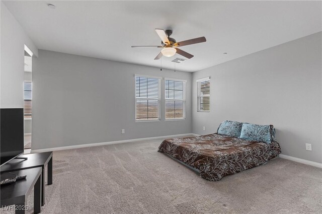 2293 Teatro Ave, Henderson, NV 89044 - carpeted bedroom with baseboards, a ceiling fan, and visible vents