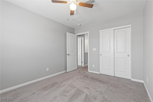 2293 Teatro Ave, Henderson, NV 89044 - unfurnished bedroom featuring baseboards, a ceiling fan, carpet, and a closet