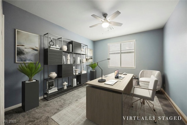 10126 Cliff Dwellings Ave, Las Vegas, NV 89178 - office area featuring carpet and ceiling fan