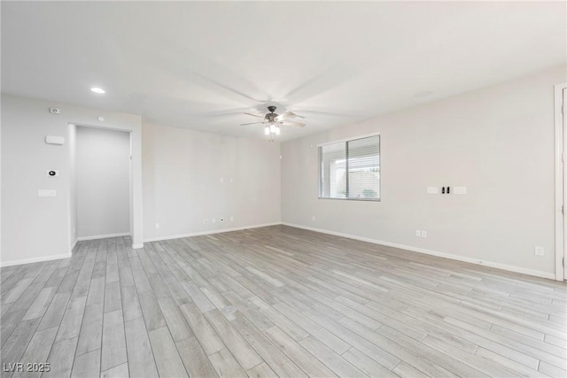 10126 Cliff Dwellings Ave, Las Vegas, NV 89178 - spare room featuring a ceiling fan, light wood-style flooring, and recessed lighting