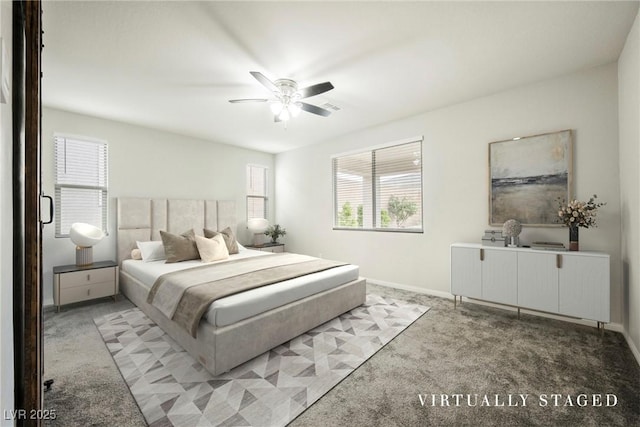10126 Cliff Dwellings Ave, Las Vegas, NV 89178 - carpeted bedroom with baseboards and ceiling fan