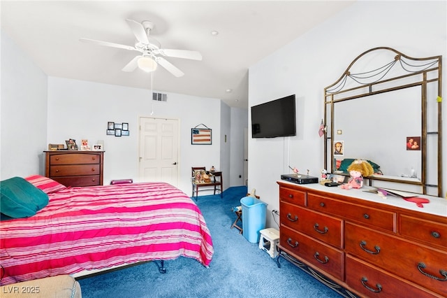 5855 Valley Dr Unit 1101, North Las Vegas, NV 89031 - bedroom with a ceiling fan, visible vents, and carpet