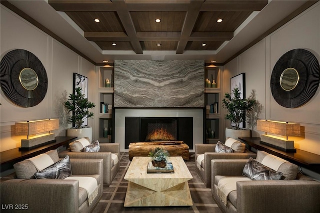 10018 Regency Square Ave, Las Vegas, NV 89148 - common area with recessed lighting, beam ceiling, and coffered ceiling
