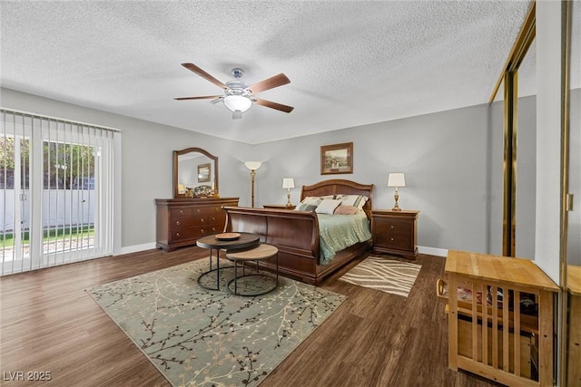 1619 Abby Ave, Henderson, NV 89014 - bedroom with wood finished floors, a textured ceiling, and ceiling fan