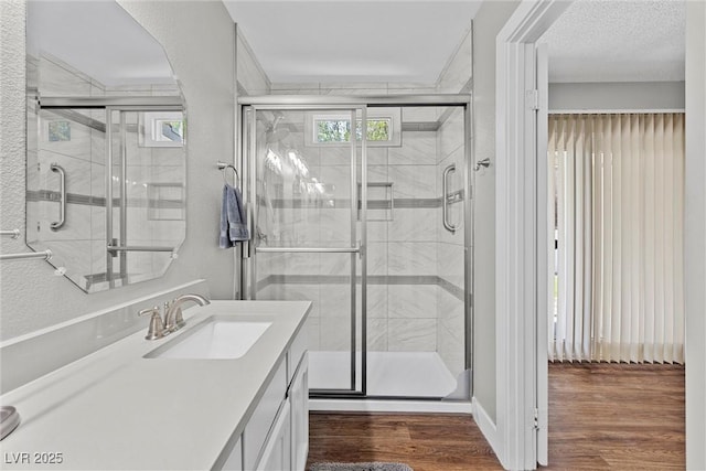 1619 Abby Ave, Henderson, NV 89014 - full bath with vanity, wood finished floors, and a shower stall