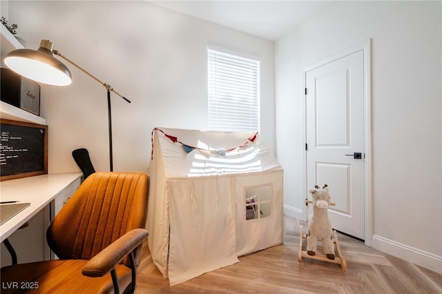 bedroom with baseboards