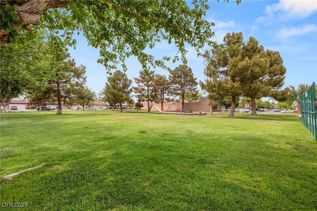 view of yard featuring fence