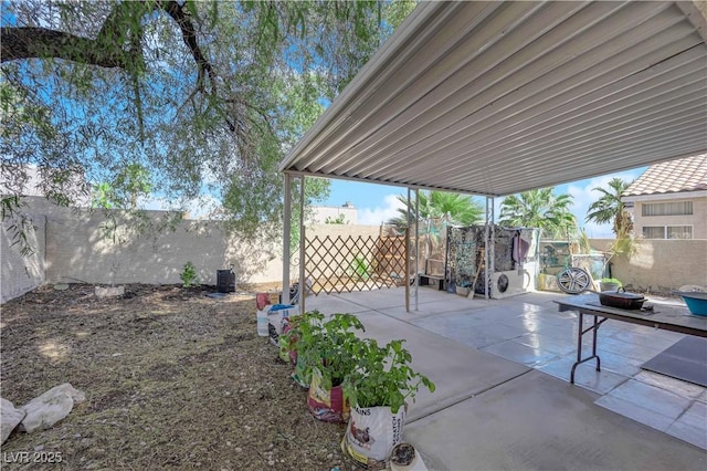 view of patio with a fenced backyard