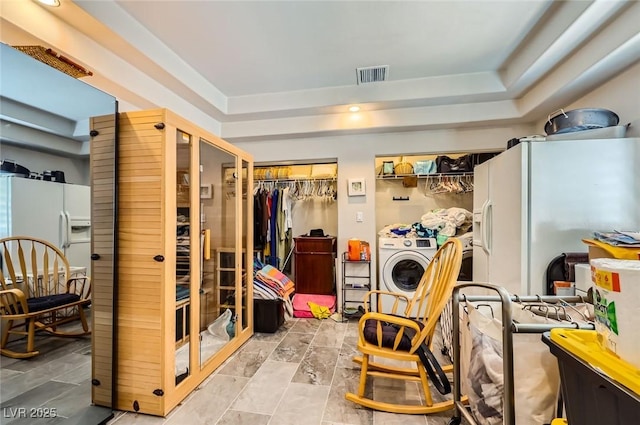 7165 Mira Monte Cir, Las Vegas, NV 89120 - interior space featuring visible vents, laundry area, and washer / dryer