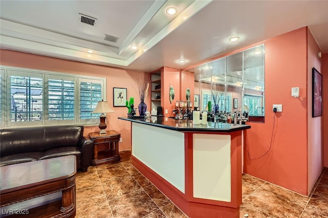 7165 Mira Monte Cir, Las Vegas, NV 89120 - bar featuring recessed lighting, visible vents, a bar, and baseboards