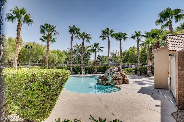 7165 Mira Monte Cir, Las Vegas, NV 89120 - view of pool with a fenced in pool, a patio, and fence