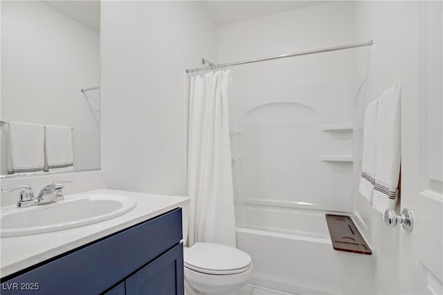 5692 Tinar St, Las Vegas, NV 89113 - bathroom featuring shower / bath combination with curtain, toilet, and vanity