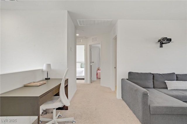 5692 Tinar St, Las Vegas, NV 89113 - office area with light colored carpet, attic access, and visible vents