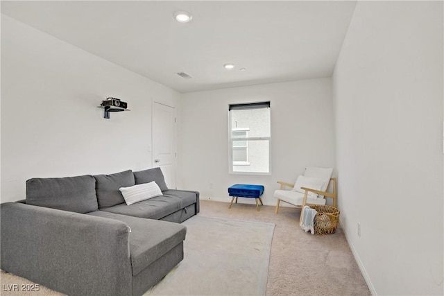 5692 Tinar St, Las Vegas, NV 89113 - living area featuring recessed lighting, baseboards, visible vents, and carpet