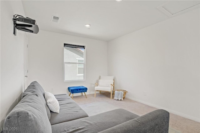 5692 Tinar St, Las Vegas, NV 89113 - living area featuring carpet, baseboards, attic access, and recessed lighting