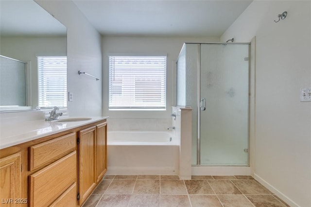 11668 Tierney Creek Dr, Las Vegas, NV 89183 - full bath with vanity, a shower stall, and a bath