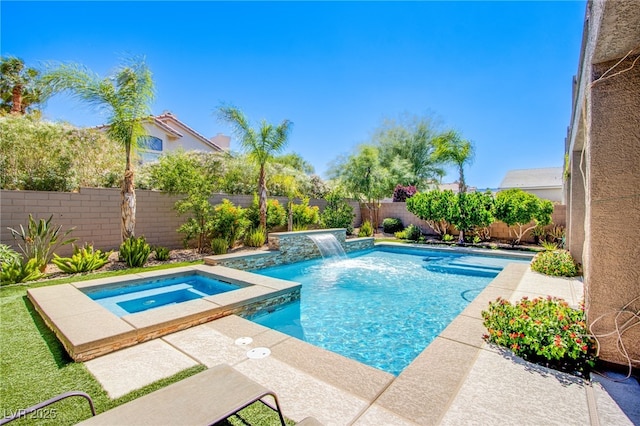 8303 Saddleback Ledge Ave, Las Vegas, NV 89147 - view of swimming pool featuring an in-ground hot tub and a fenced backyard