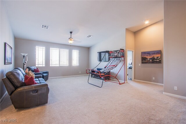 8303 Saddleback Ledge Ave, Las Vegas, NV 89147 - living room with carpet and ceiling fan