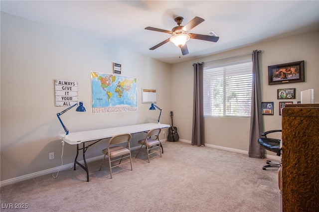 8303 Saddleback Ledge Ave, Las Vegas, NV 89147 - carpeted office featuring ceiling fan and baseboards