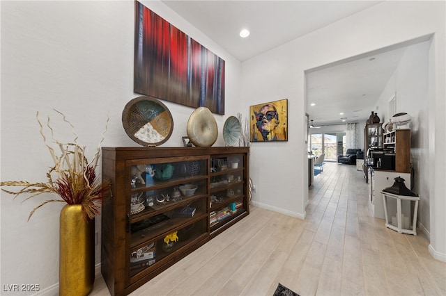 12 Tatahatso Point St, Henderson, NV 89011 - hall featuring baseboards, light wood finished floors, and recessed lighting