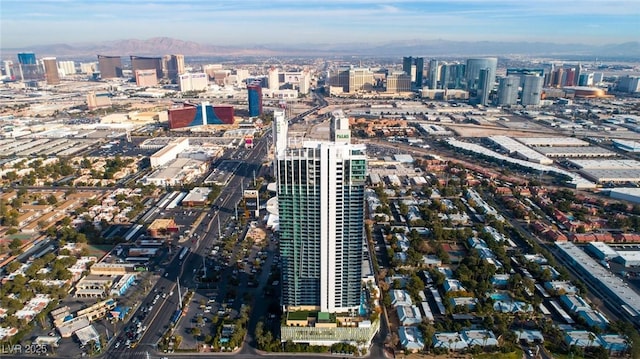 bird's eye view with a city view